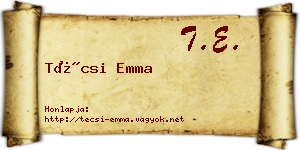 Técsi Emma névjegykártya