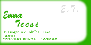 emma tecsi business card